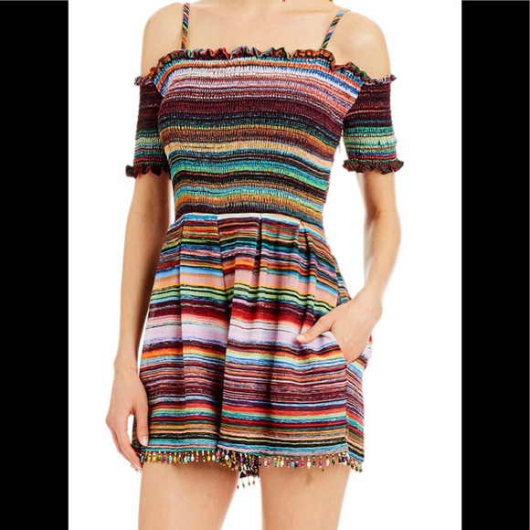 Nicole Miller Pants - SOLD Nicole Miller New York
Cold Shoulder Stripe Romper